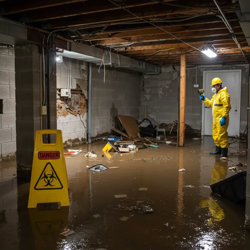 Flooded Basement Electrical Hazard in Brookings, OR Property